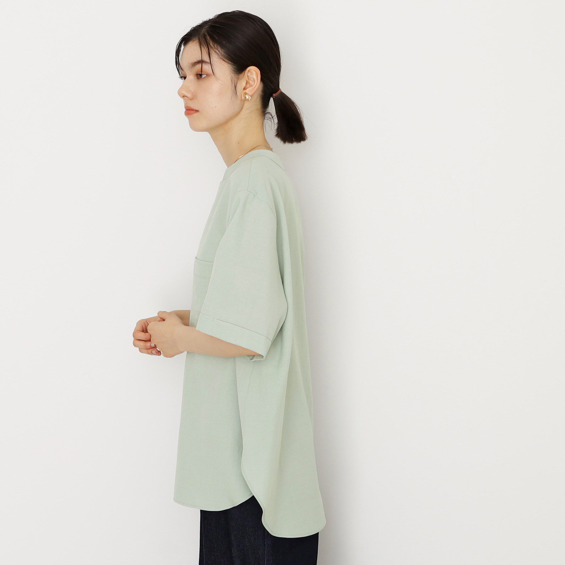 THE SHOP TK「ダブルポケット5分袖シャツ/体型カバー／洗濯機OK」|シャツ・ブラウス|
