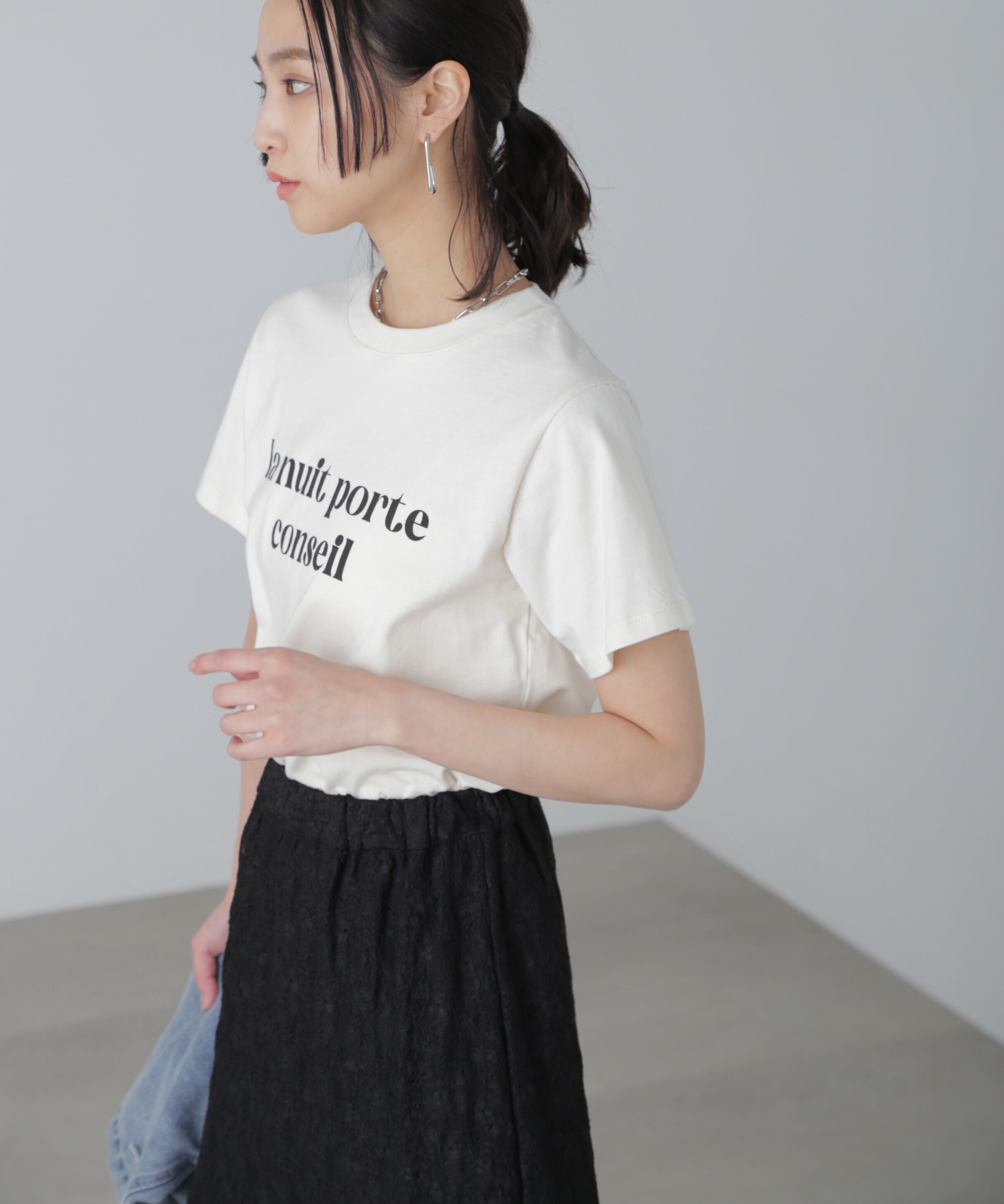  「カラーフレンチロゴプリントTシャツ」|Tシャツ・カットソー|