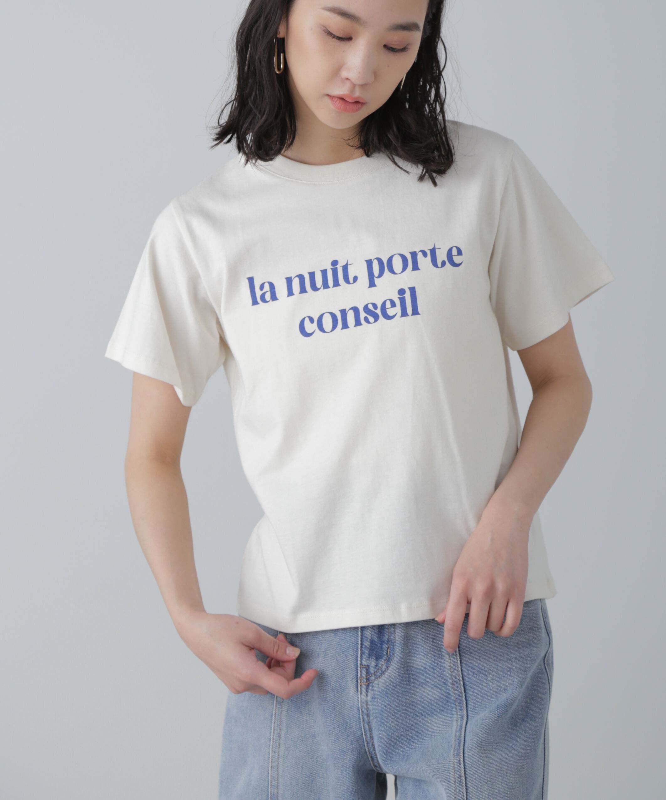  「カラーフレンチロゴプリントTシャツ」|Tシャツ・カットソー|