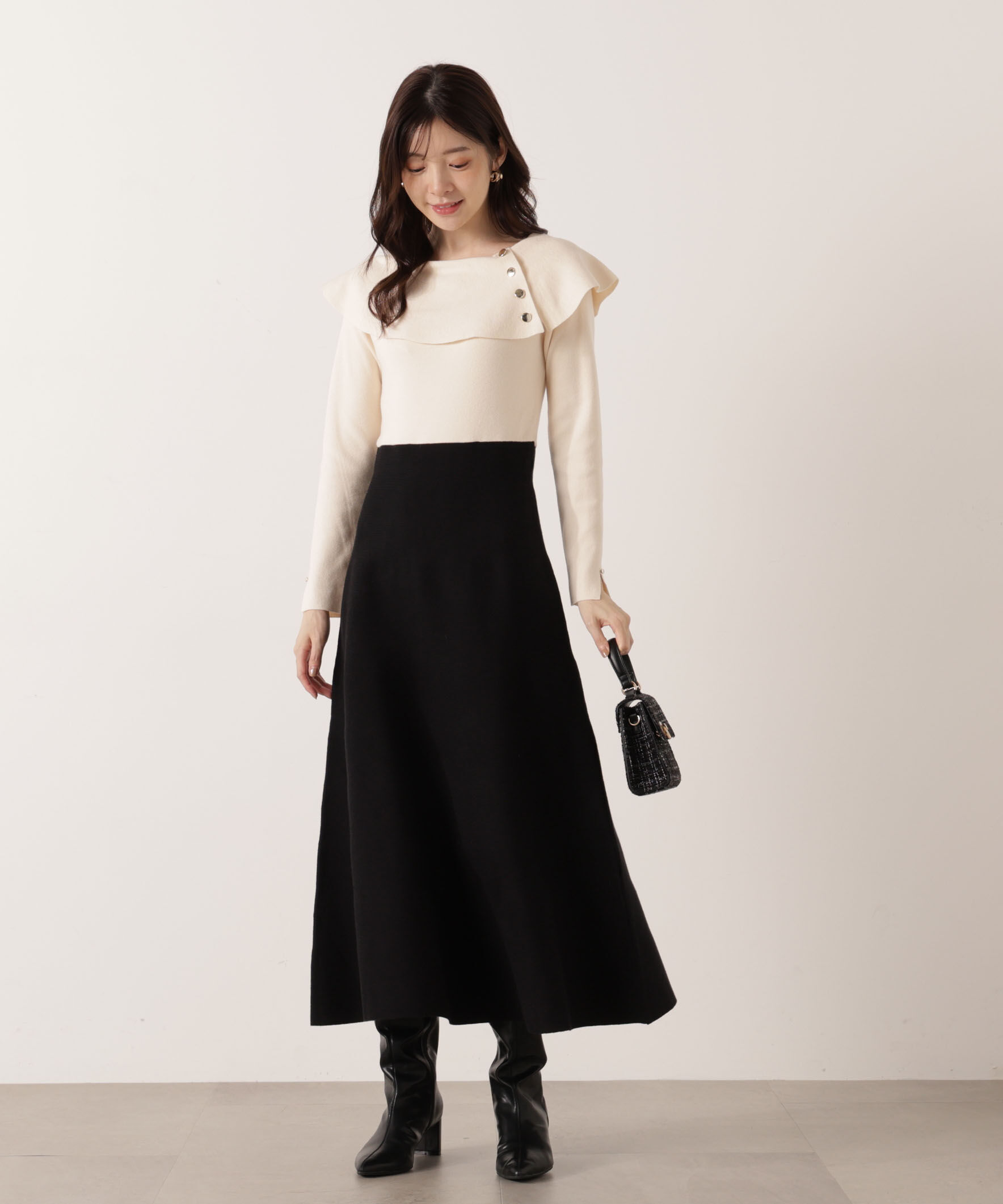 PROPORTION BODY DRESSING「ケープニットワンピース」|ワンピース|