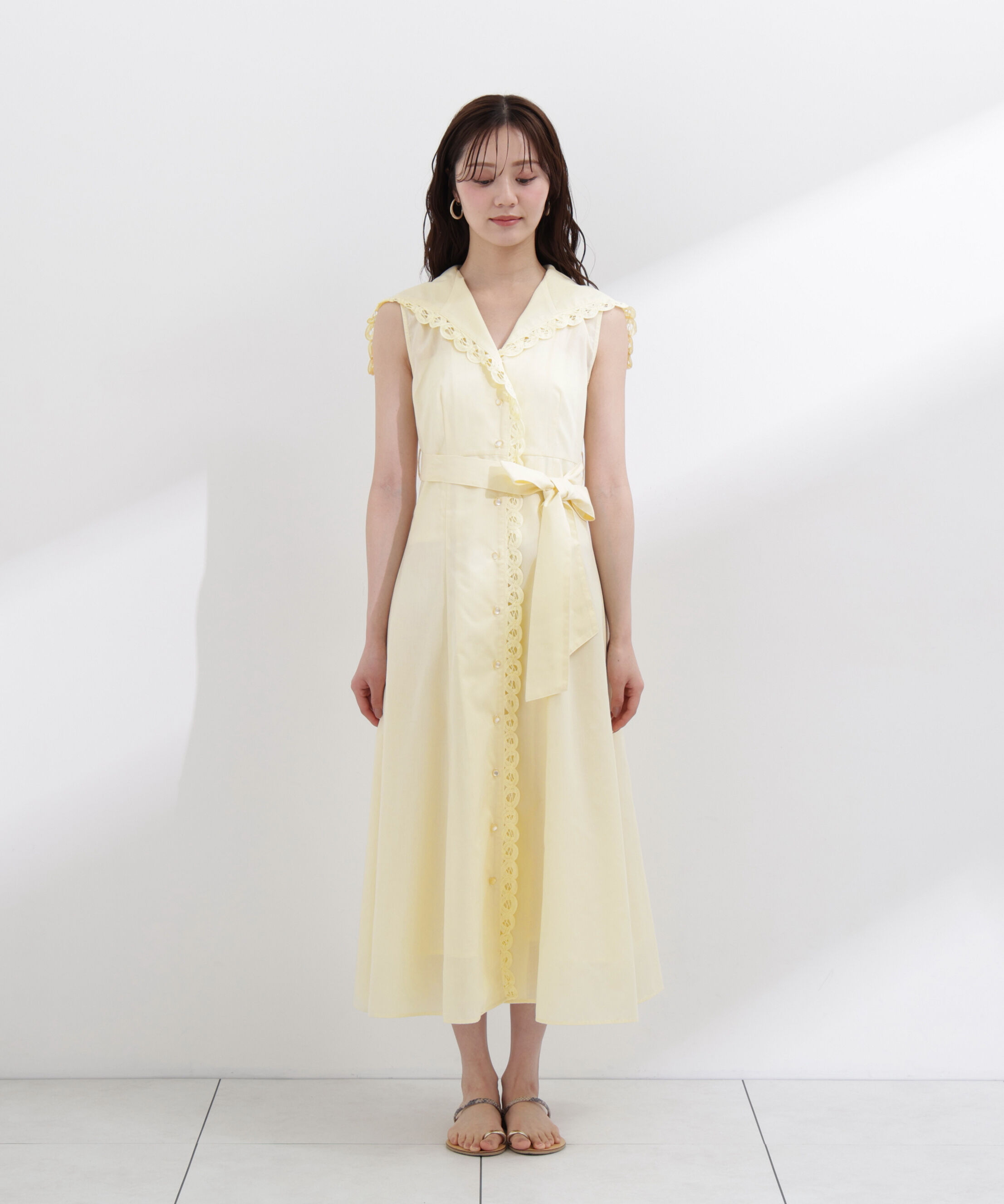 PROPORTION BODY DRESSING「＜中川紅葉さん着用＞セーラーカラーレーストリムワンピース」|ワンピース|