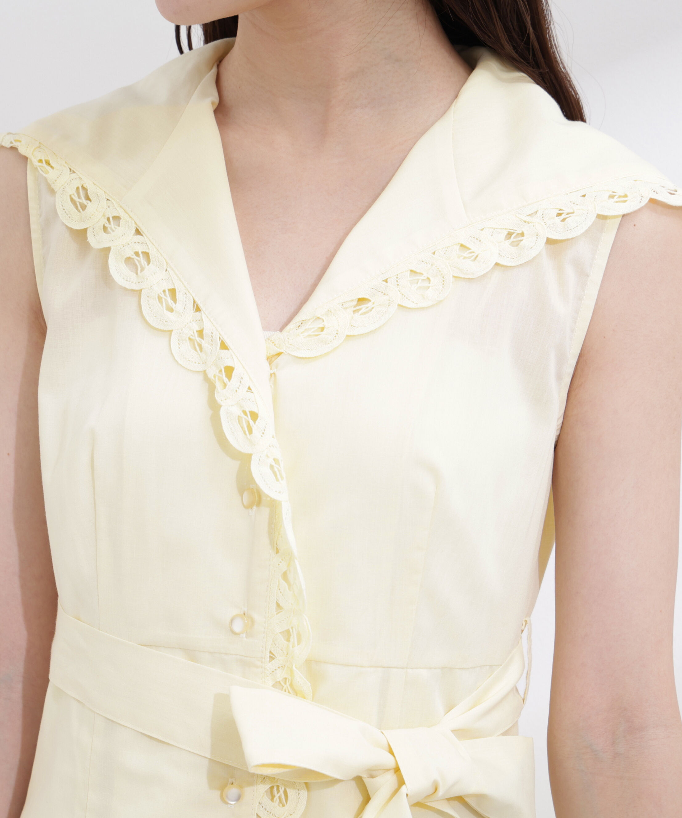 PROPORTION BODY DRESSING「＜中川紅葉さん着用＞セーラーカラーレーストリムワンピース」|ワンピース|