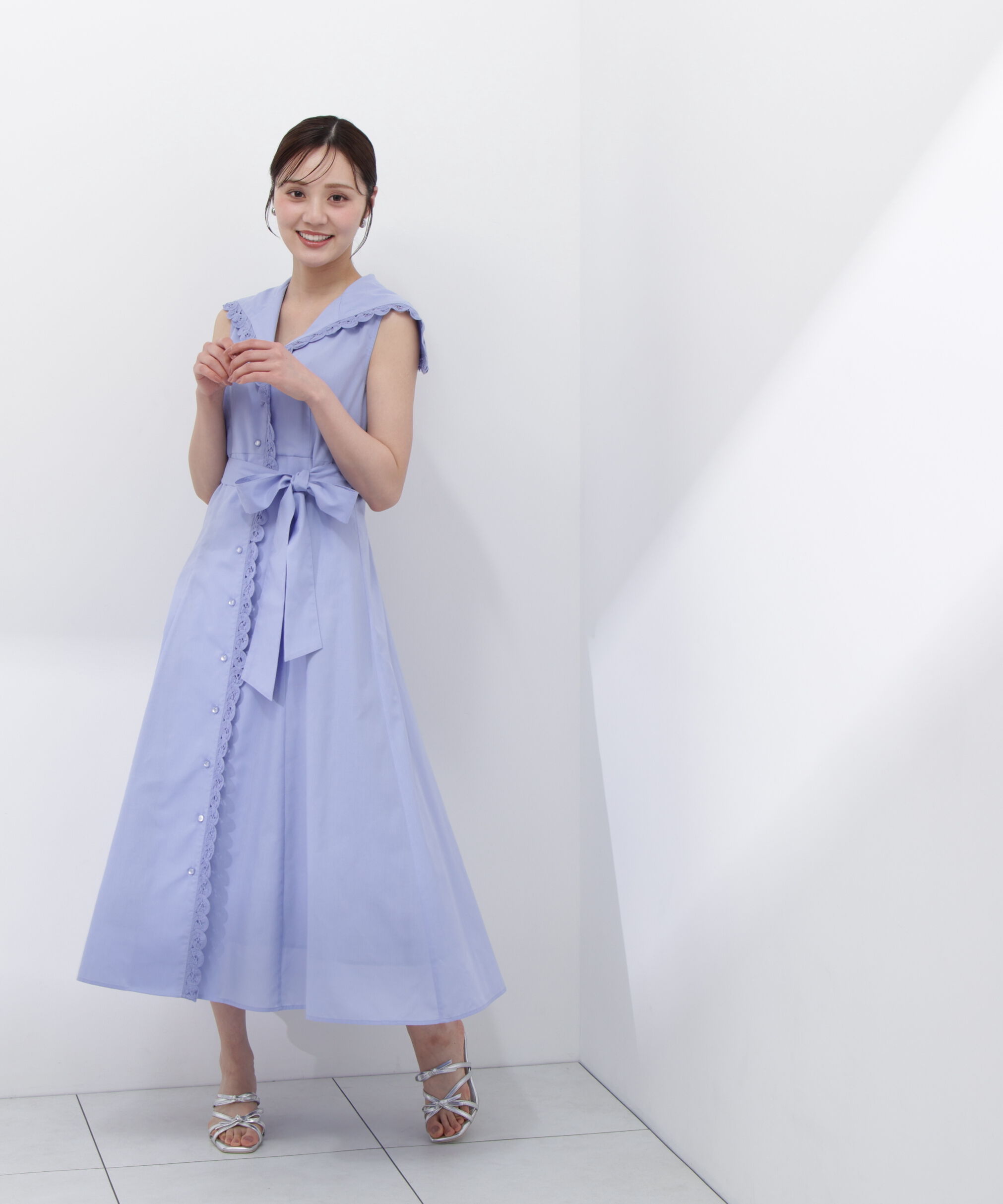 PROPORTION BODY DRESSING「＜中川紅葉さん着用＞セーラーカラーレーストリムワンピース」|ワンピース|