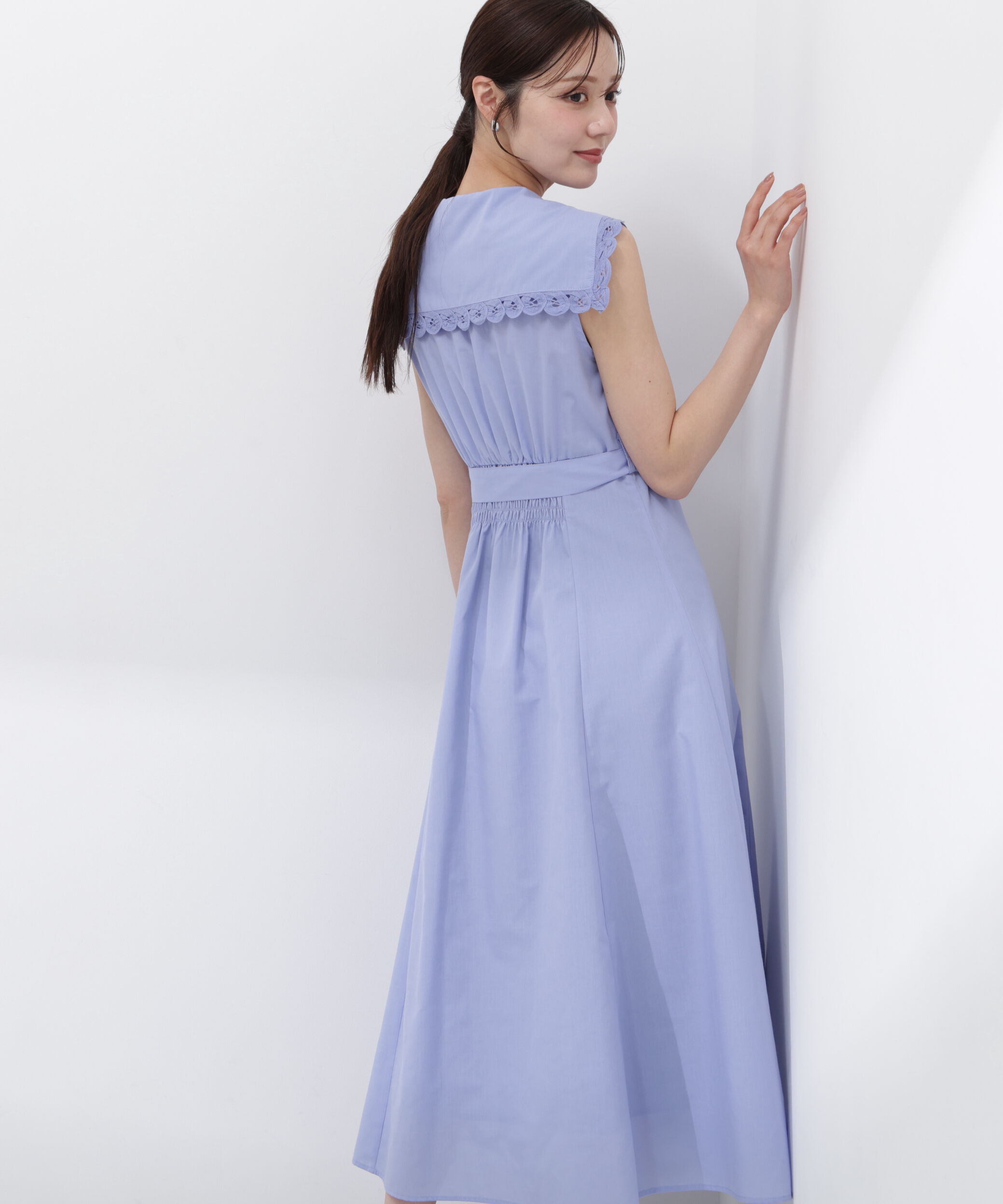 PROPORTION BODY DRESSING「＜中川紅葉さん着用＞セーラーカラーレーストリムワンピース」|ワンピース|