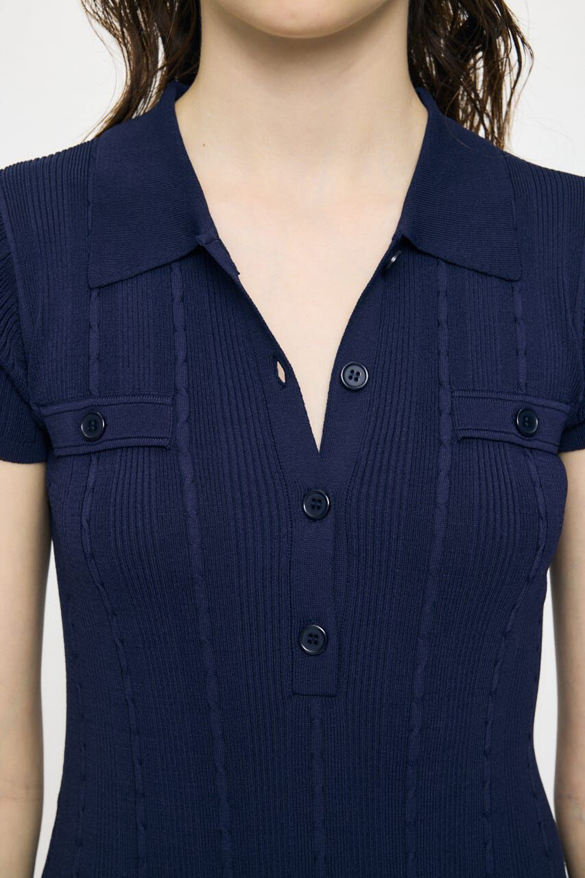 MOUSSY「CABLE POLO KNIT ドレス」|ワンピース|