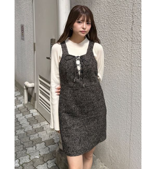 MURUA「フロントレースアップミニワンピース」|ワンピース|