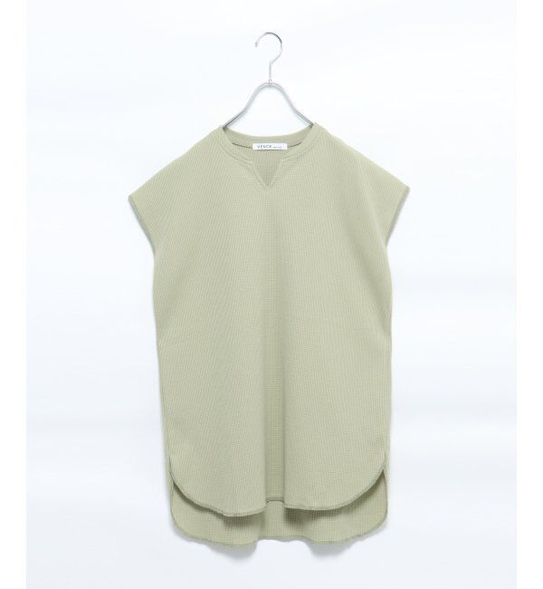 VENCE share style「ワッフルキーネックセットアップ＋ポーチ3点セット」|Tシャツ・カットソー|