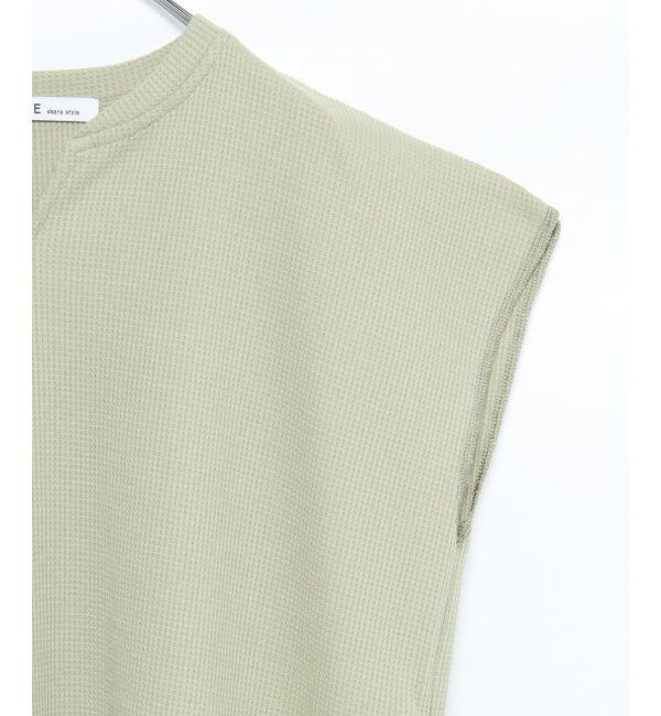 VENCE share style「ワッフルキーネックセットアップ＋ポーチ3点セット」|Tシャツ・カットソー|