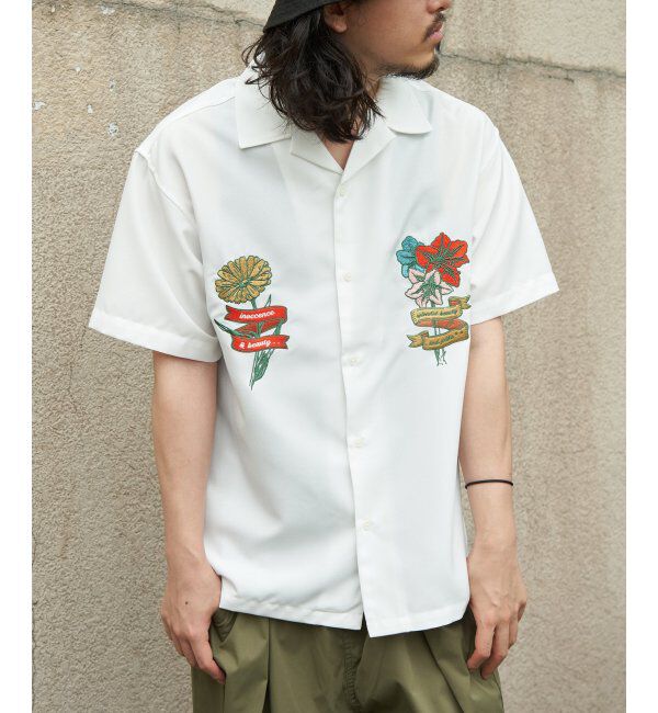 VENCE share style「フラワー刺繍半袖シャツ」|シャツ・ブラウス|