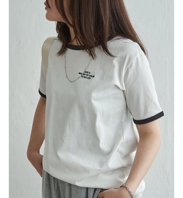 VENCE share style「リンガー刺繍ロゴＴシャツ」|Tシャツ・カットソー|