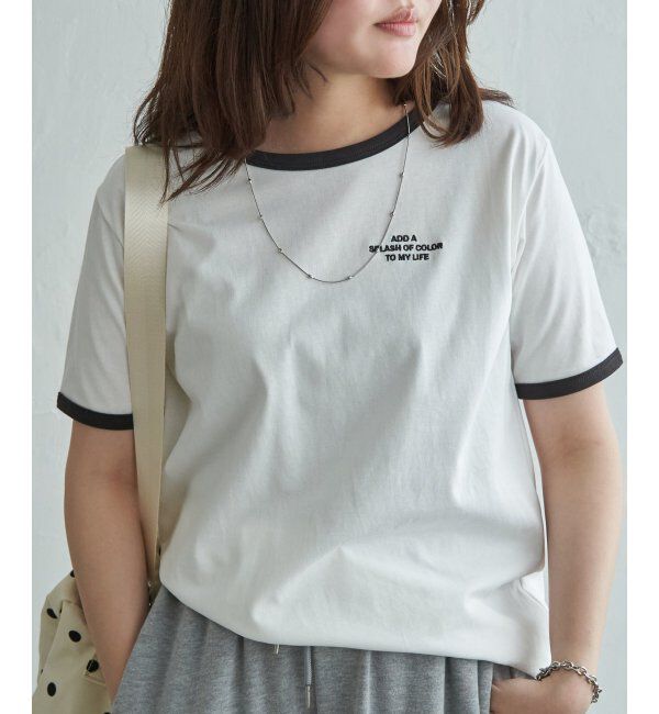 VENCE share style「リンガー刺繍ロゴＴシャツ」|Tシャツ・カットソー|