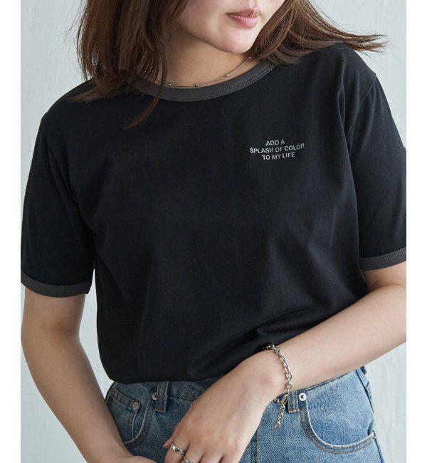 VENCE share style「リンガー刺繍ロゴＴシャツ」|Tシャツ・カットソー|