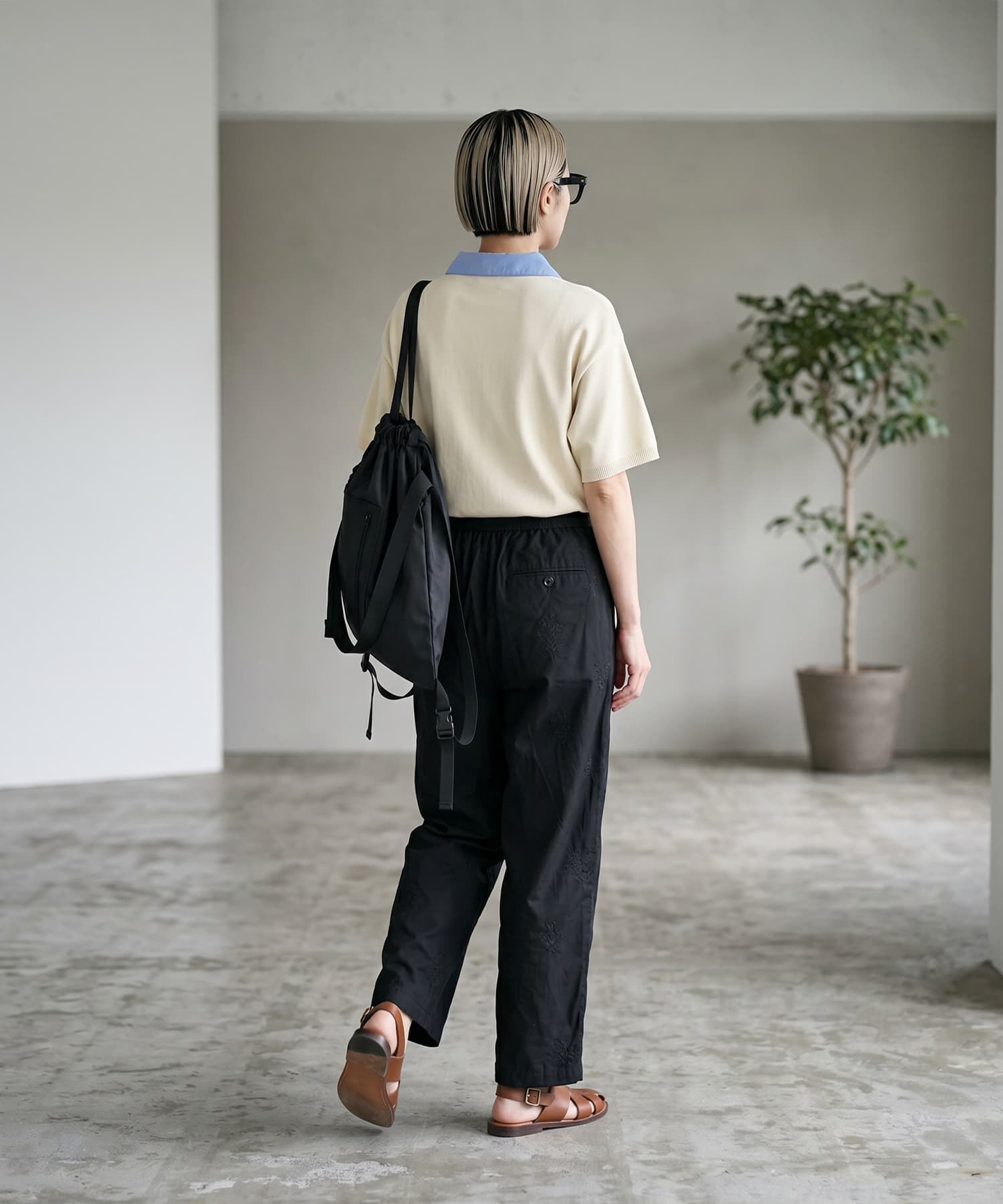 STYLE DELI「【BLK001】刺繍タックイージーパンツ」|その他|
