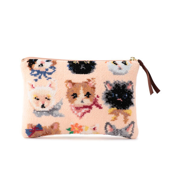 LOVERARY BY FEILER「ラブラリープリティーキャッツ　フラットポーチ　L/LCT-213095」|ポーチ|