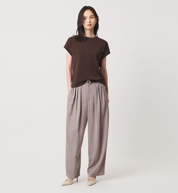 UNITED ARROWS「ミニハイネック フレンチスリーブ ニット リンキング -ウォッシャブル-」|ニット・セーター|