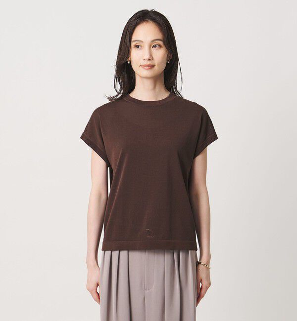 UNITED ARROWS「ミニハイネック フレンチスリーブ ニット リンキング -ウォッシャブル-」|ニット・セーター|