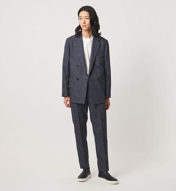 UNITED ARROWS「テックデニム 1プリーツ パンツ UA COZY ウォッシャブル ヨコストレッチ」|スラックス|