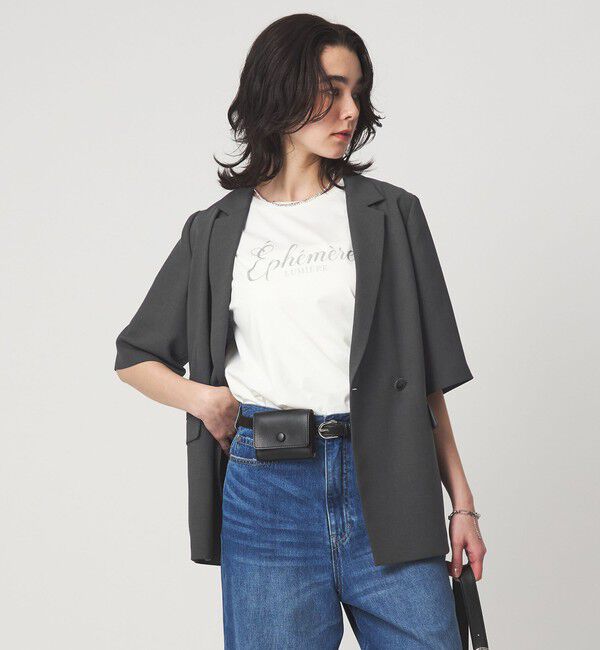 UNITED ARROWS green label relaxing「エアシカル ハーフスリーブ ジャケット  マシンウォッシャブル 接触冷感 通気性」|テーラードジャケット|