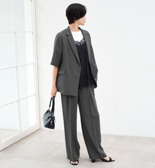 UNITED ARROWS green label relaxing「エアシカル ハーフスリーブ ジャケット  マシンウォッシャブル 接触冷感 通気性」|テーラードジャケット|