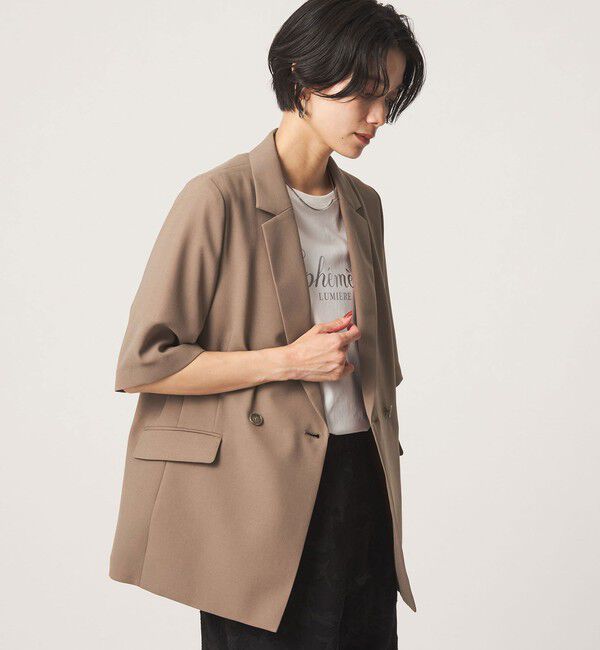 UNITED ARROWS green label relaxing「エアシカル ハーフスリーブ ジャケット  マシンウォッシャブル 接触冷感 通気性」|テーラードジャケット|