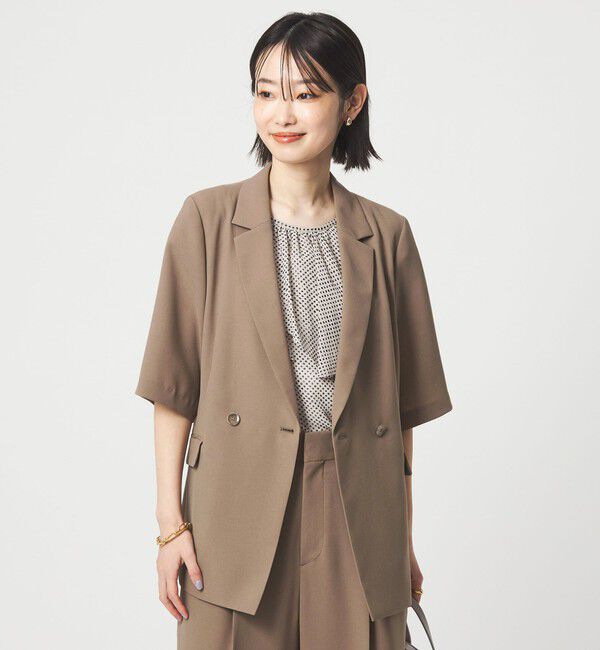 UNITED ARROWS green label relaxing「エアシカル ハーフスリーブ ジャケット  マシンウォッシャブル 接触冷感 通気性」|テーラードジャケット|