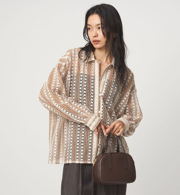 UNITED ARROWS green label relaxing「カラミレース シャツ」|シャツ・ブラウス|BEIGE