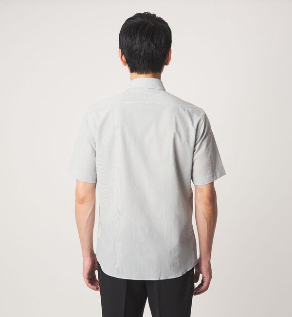 UNITED ARROWS green label relaxing「ポリエステル ラッカン ストライプ スタンダード スナップ ボタンダウン 半袖 シャツ -ストレッチ・イージ」|シャツ・ブラウス|