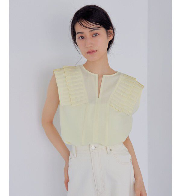 EMMEL REFINES「＜EMMEL REFINES＞EM MW カタプリーツ スキッパー ブラウス」|シャツ・ブラウス|CREAM