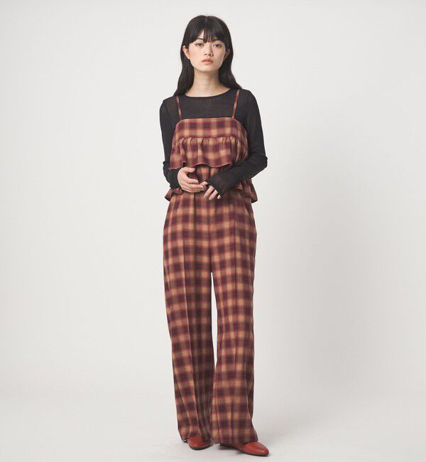 EMMEL REFINES「＜EMMEL REFINES＞EM オンブレーチェック ティアード サロペット」|ワンピース|MD.BROWN