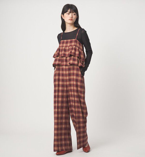 EMMEL REFINES「＜EMMEL REFINES＞EM オンブレーチェック ティアード サロペット」|ワンピース|