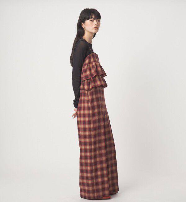 EMMEL REFINES「＜EMMEL REFINES＞EM オンブレーチェック ティアード サロペット」|ワンピース|
