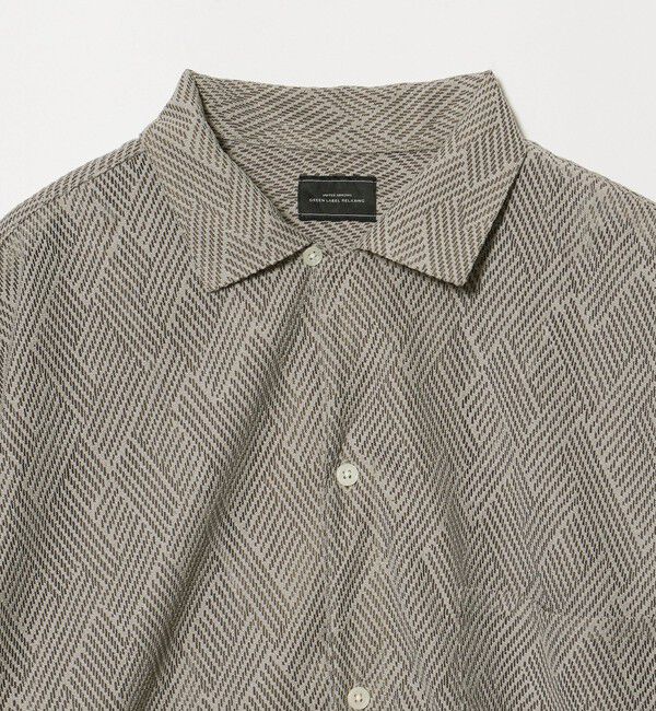 UNITED ARROWS green label relaxing「ダイヤ ヘリンボーン メッシュ オープンカラー 半袖 シャツ」|シャツ・ブラウス|