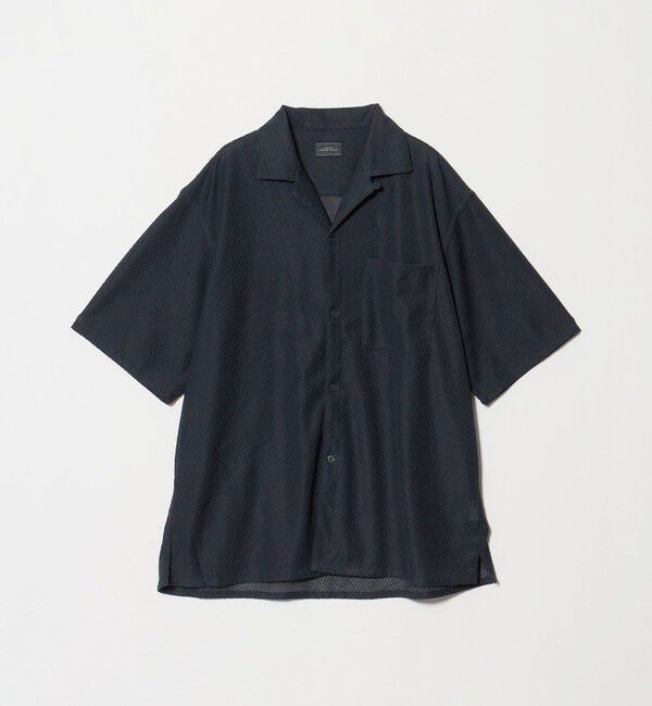 UNITED ARROWS green label relaxing「ダイヤ ヘリンボーン メッシュ オープンカラー 半袖 シャツ」|シャツ・ブラウス|