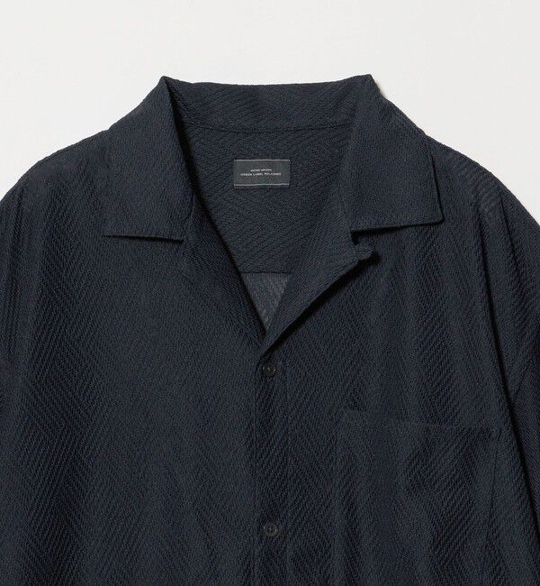 UNITED ARROWS green label relaxing「ダイヤ ヘリンボーン メッシュ オープンカラー 半袖 シャツ」|シャツ・ブラウス|