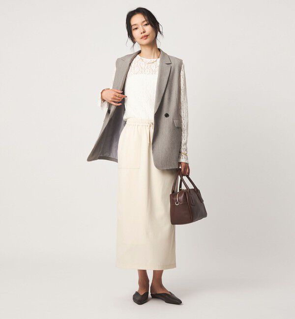 UNITED ARROWS green label relaxing「［size SHORT/TALLあり］オルマイ ツイル タイト スカート オフホワイト」|タイト|