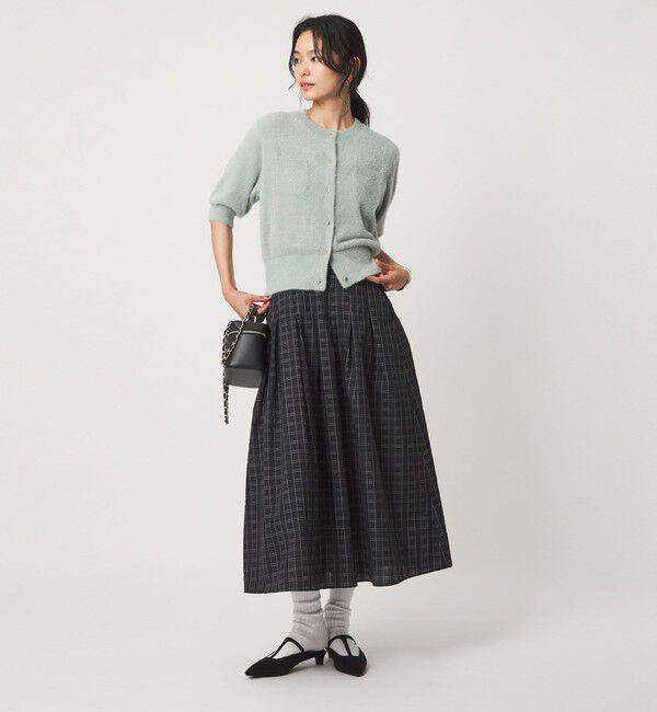 UNITED ARROWS green label relaxing「フラッフフェザー ハーフスリーブ ニット カーディガン」|カーディガン|