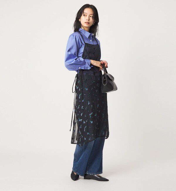 UNITED ARROWS green label relaxing「シアー フラワー エプロン ワンピース」|ワンピース|