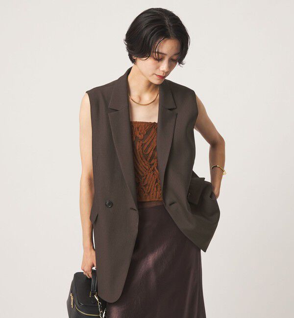 UNITED ARROWS green label relaxing「ツイードライク ジレ マシンウォッシャブル 帯電防止 」|ベスト・ジレ|