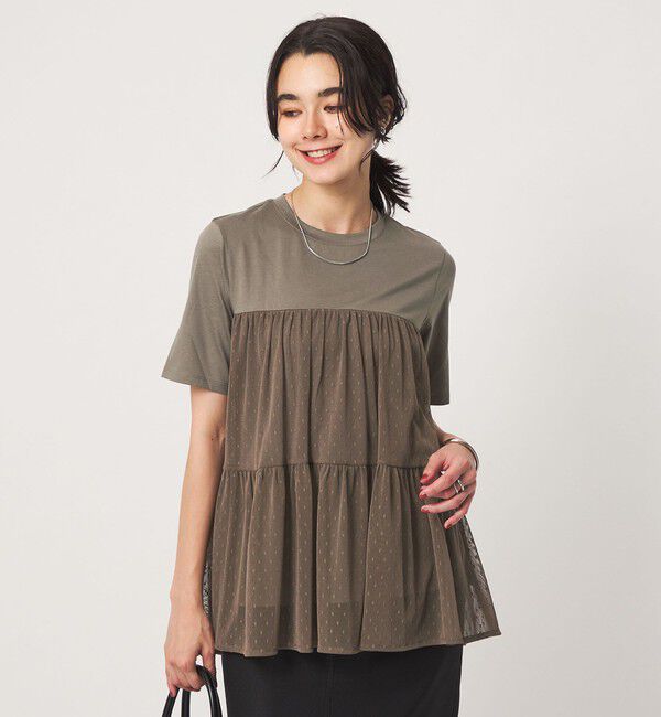 UNITED ARROWS green label relaxing「ドットチュール ティアード プルオーバー カットソー」|Tシャツ・カットソー|