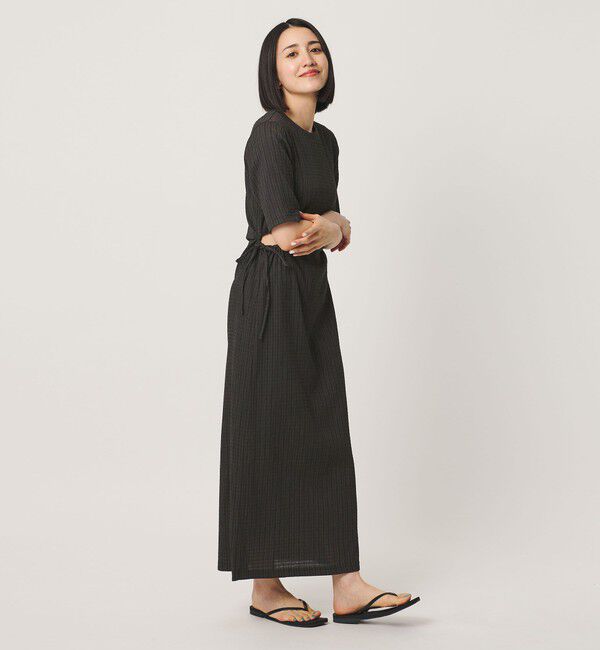 BEAUTY&YOUTH UNITED ARROWS「サイドホール ショートスリーブ ワンピース」|ワンピース|BLACK