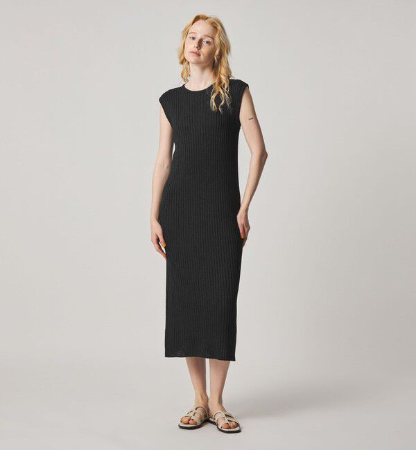 STEVEN ALAN「＜Steven Alan＞リブ ノースリーブ ワンピース」|ワンピース|BLACK