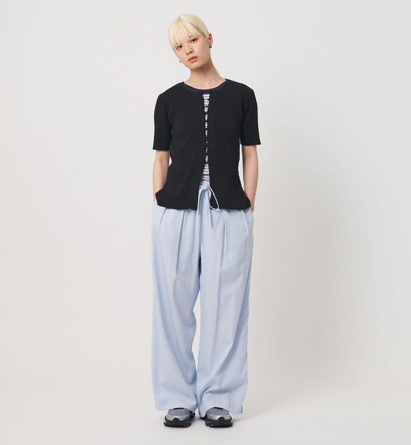 BEAUTY&YOUTH UNITED ARROWS「麻ブレンド スラブ フロントボタン ショートスリーブ カーディガン ウォッシャブル」|カーディガン|