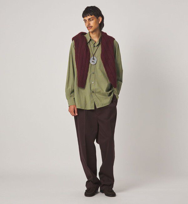 STEVEN ALAN「＜Steven Alan＞ オーガニックコットン ミニチェック リバースシーム シャツ LOOSE」|シャツ・ブラウス|