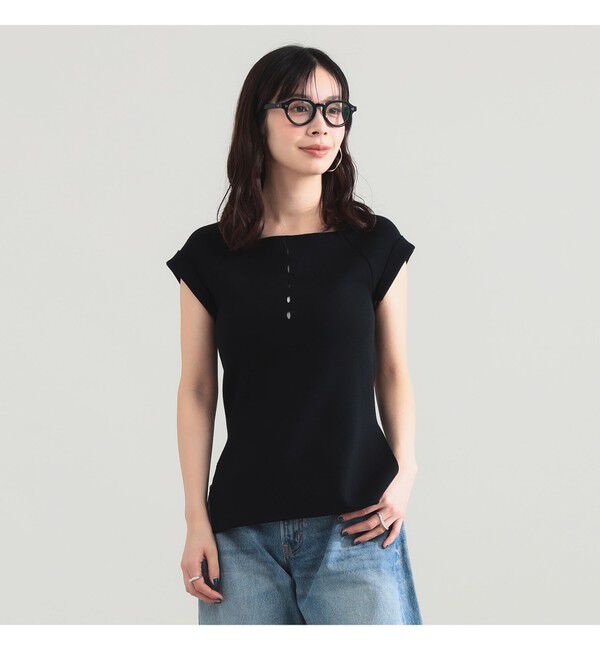 Demi-Luxe BEAMS 「TAN / アイレット ニット ノースリーブ トップス」|ニット・セーター|