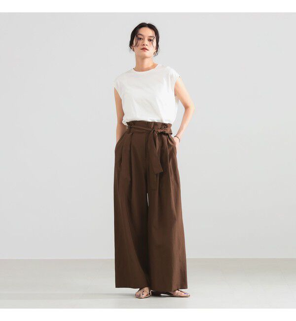 Demi-Luxe BEAMS 「コットン シルク フレンチスリーブ Tシャツ」|Tシャツ・カットソー|