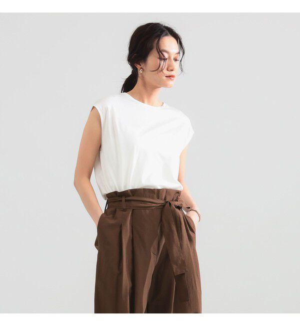 Demi-Luxe BEAMS 「コットン シルク フレンチスリーブ Tシャツ」|Tシャツ・カットソー|