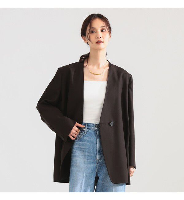 Demi-Luxe BEAMS 「ラペルレス オーバー ジャケット」|ダッフルコート|
