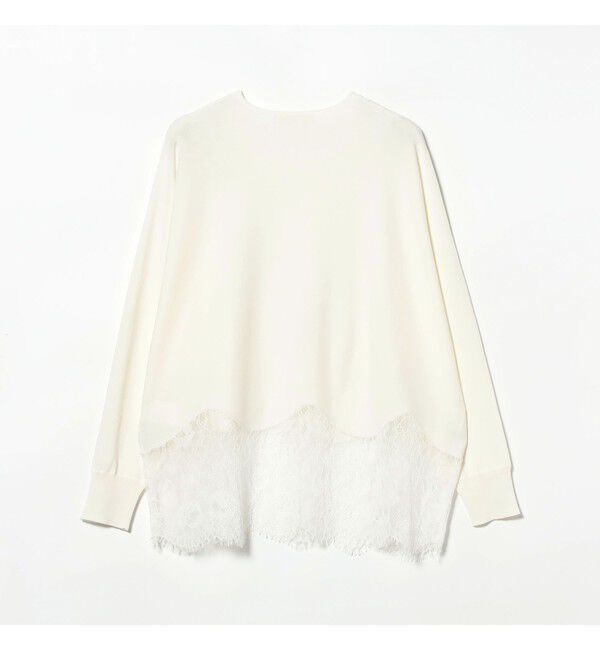 Demi-Luxe BEAMS 「レースヘム クルーネック ニットプルオーバー」|ニット・セーター|