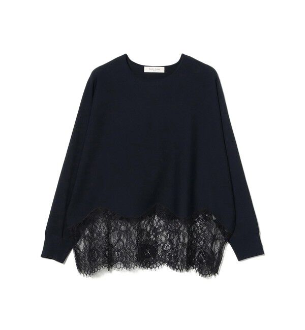 Demi-Luxe BEAMS 「レースヘム クルーネック ニットプルオーバー」|ニット・セーター|