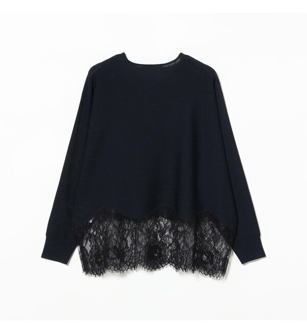 Demi-Luxe BEAMS 「レースヘム クルーネック ニットプルオーバー」|ニット・セーター|